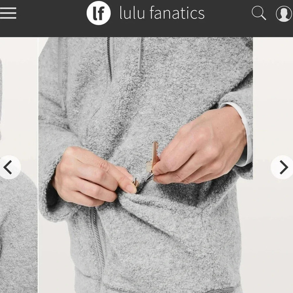 Lululemon So Sherpa Wool Blend Boucle Gray Heather Hooded Zip Jacket size 2 - Picture 8 of 13